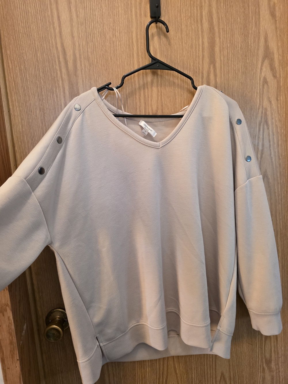 Cable & Gauge Beige Studio Crewneck Top